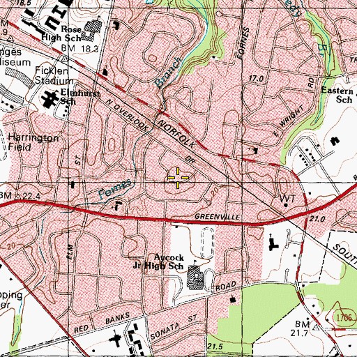 Topographic Map of Englewood, NC