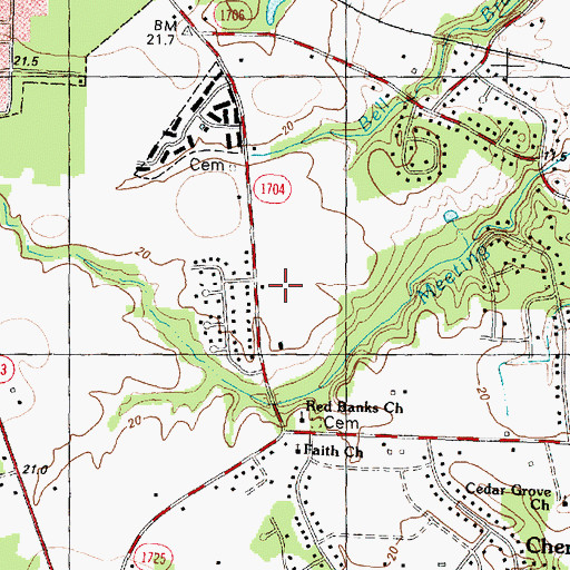 Topographic Map of Planters Walk, NC
