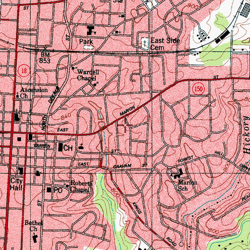 Topographic Map of Osborne Apartments, NC
