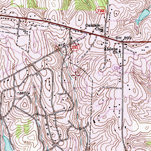 Topographic Map of Brookmeade, NC