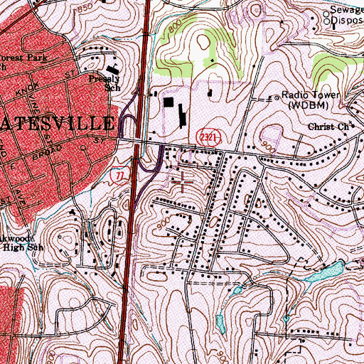 Topographic Map of Eastside, NC