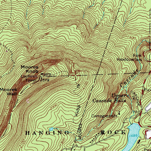 Topographic Map of Indian Face, NC