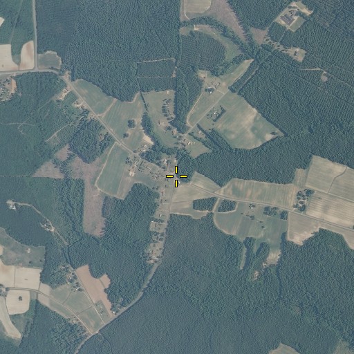 Aerial/Satellite Image of Andersons Crossroads, NC