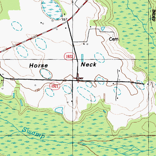 Topographic Map of Horse Neck, NC