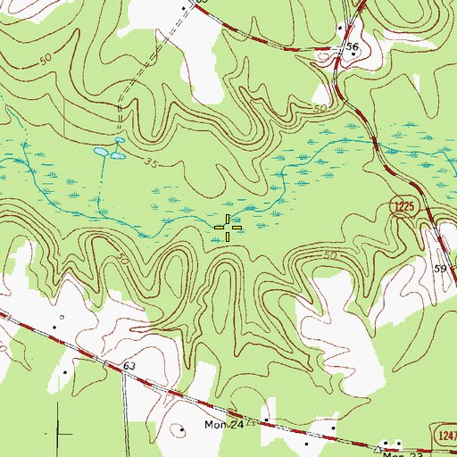 Topographic Map of Burdens Mill, NC