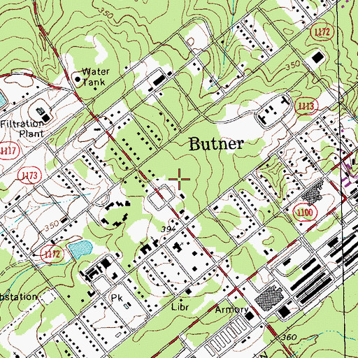 Topographic Map of Butner-Stem Central School, NC