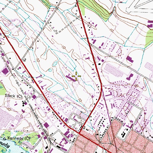 Topographic Map of John C Tayloe Elementary School, NC