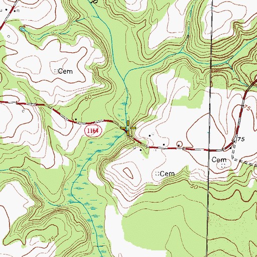 Topographic Map of Vinsons Mill (historical), NC