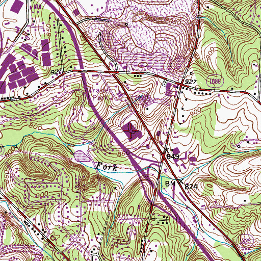 Topographic Map of Pine Brook Plaza, NC