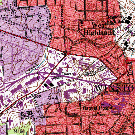 Topographic Map of Stafford Center, NC