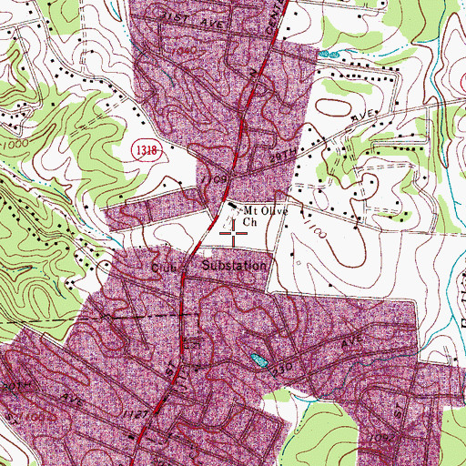 Topographic Map of Northgate Plaza, NC