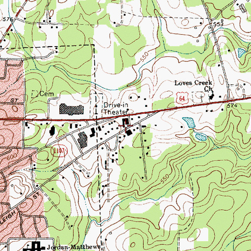 Topographic Map of Chatham Square, NC