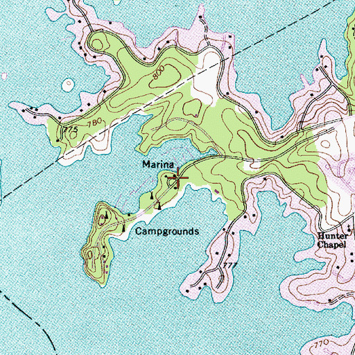 Topographic Map of Outrigger Harbor, NC