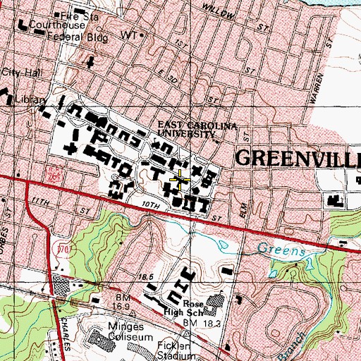 Topographic Map of Austin Building, NC