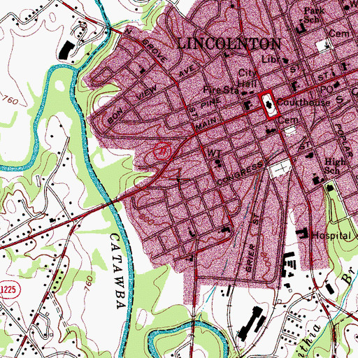 Topographic Map of Hinter United Methodist Church, NC