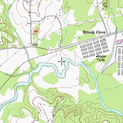 Topographic Map of Town Fork Settlement, NC