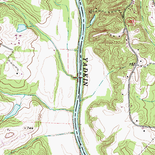 Topographic Map of Baileys Ferry site, NC