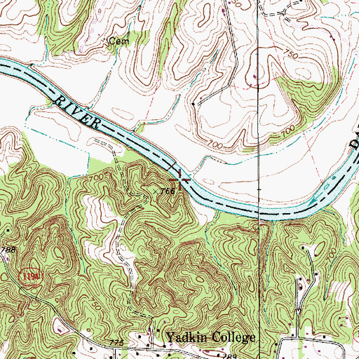 Topographic Map of Fulton Ferry site, NC