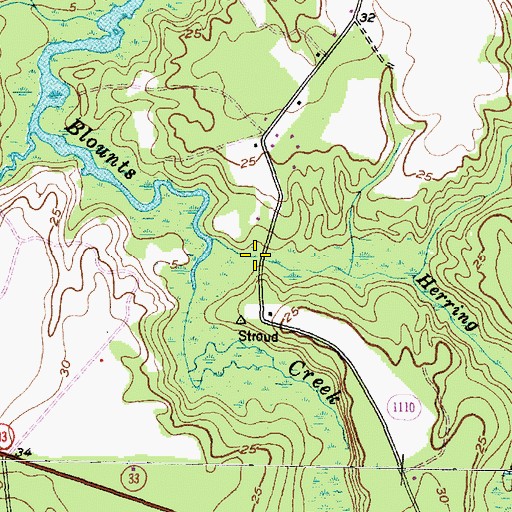 Topographic Map of Blounts Creek Mill, NC