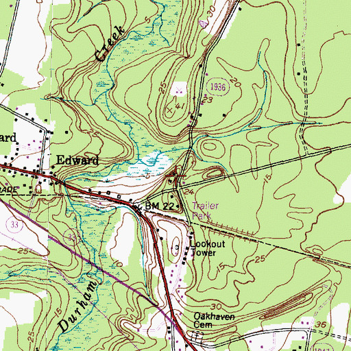 Topographic Map of Mount Olive Church, NC