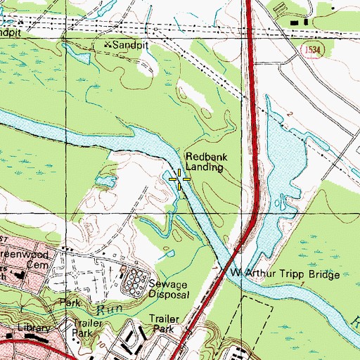 Topographic Map of Browns Fishery (historical), NC