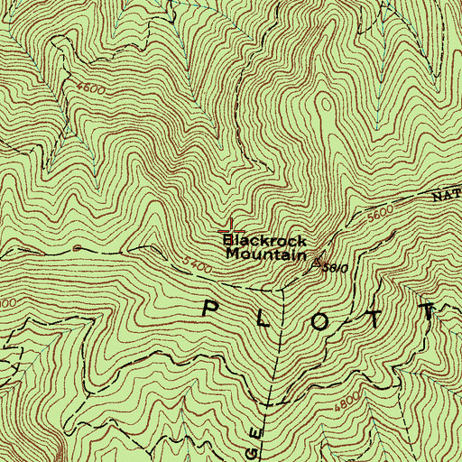 Topographic Map of Blackrock Ridge, NC