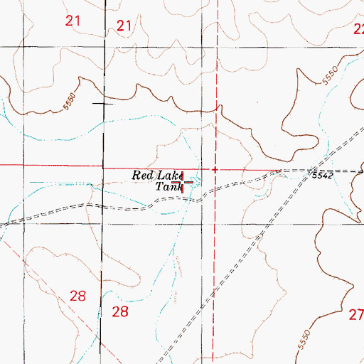 Topographic Map of Red Lake Tank, AZ