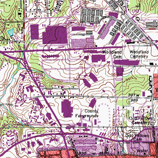 Topographic Map of Forsyth County, NC