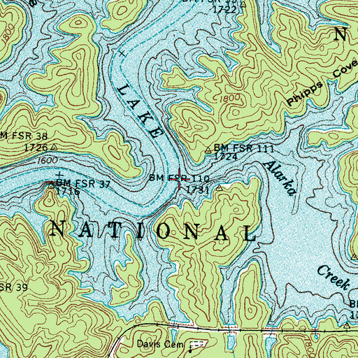 Topographic Map of Alarka Creek, NC