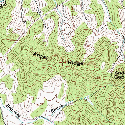 Topographic Map of Angel Ridge, NC