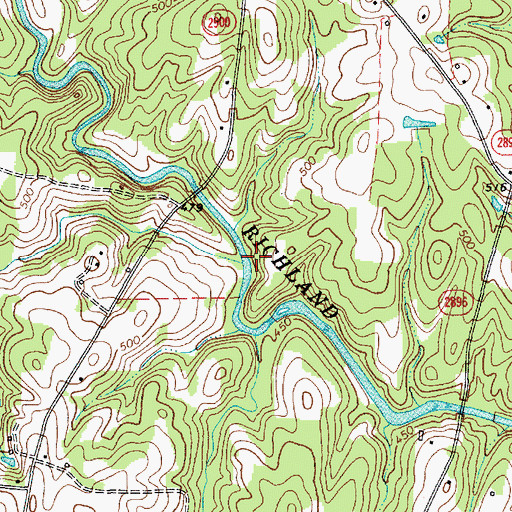 Topographic Map of Bachelor Creek, NC