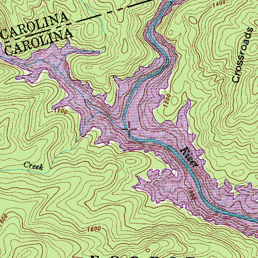 Topographic Map of Bearcamp Creek, NC