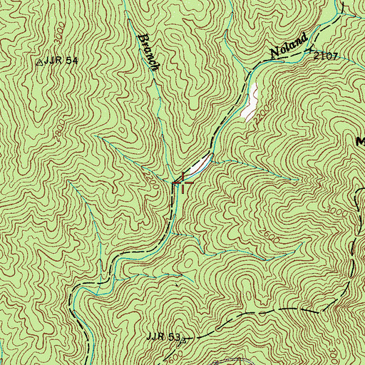 Topographic Map of Bearpen Branch, NC