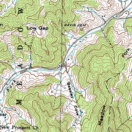 Topographic Map of Beasley Cove, NC