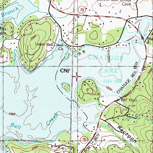 Topographic Map of Bell Creek, NC