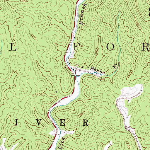 Topographic Map of Benbo Branch, NC