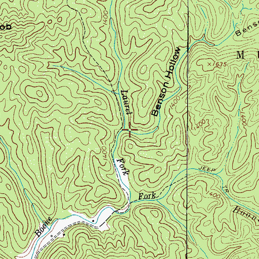 Topographic Map of Benson Hollow, NC