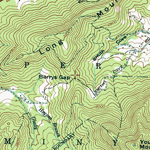 Topographic Map of Berrys Gap, NC