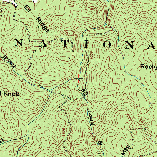 Topographic Map of Big Laurel Branch, NC