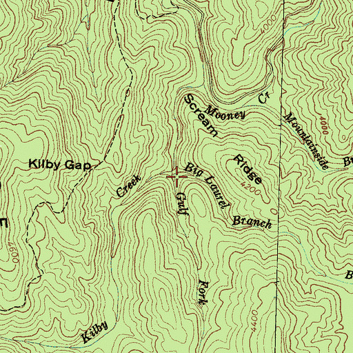 Topographic Map of Big Laurel Branch, NC