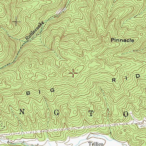 Topographic Map of Big Ridge, NC