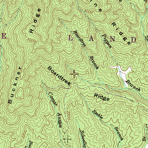 Topographic Map of Boardtree Ridge, NC