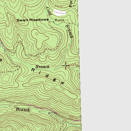 Topographic Map of Bob Branch, NC