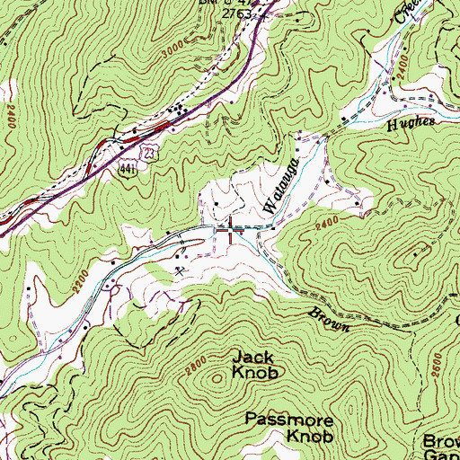Topographic Map of Brown Creek, NC