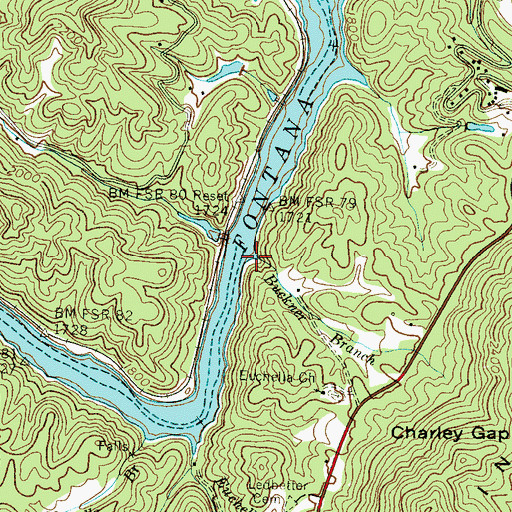 Topographic Map of Buckner Branch, NC