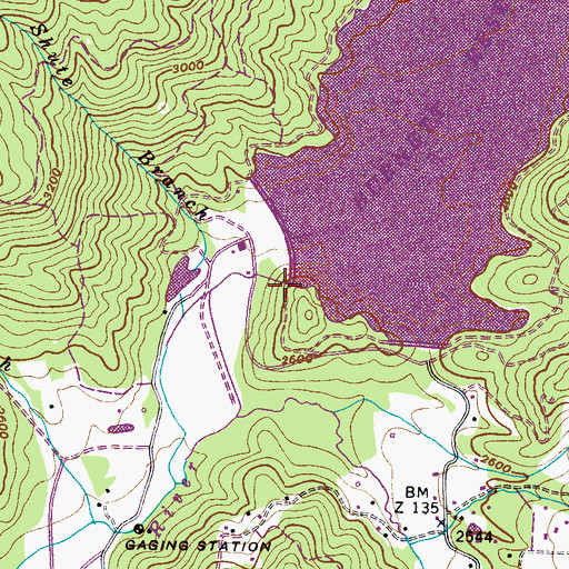 Topographic Map of Burnett Reservoir, NC
