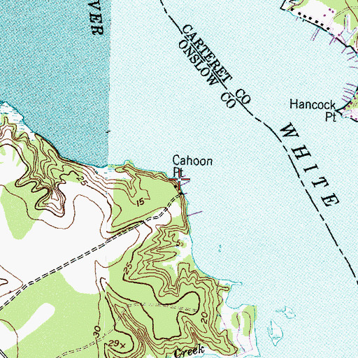 Topographic Map of Cahoon Point, NC