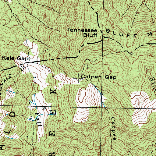 Topographic Map of Catpen Gap, NC