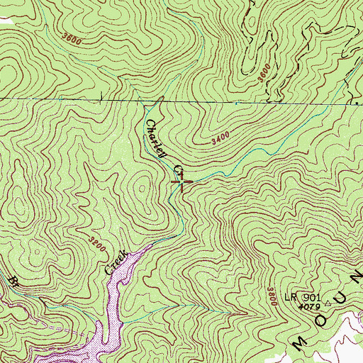 Topographic Map of Charley Creek, NC