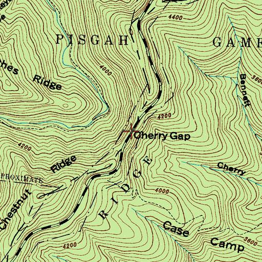 Topographic Map of Cherry Gap, NC